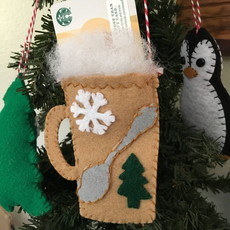 Felt Coffee Mug Ornament Kit-Felt Gift Card Holder-Coffee | Etsy
