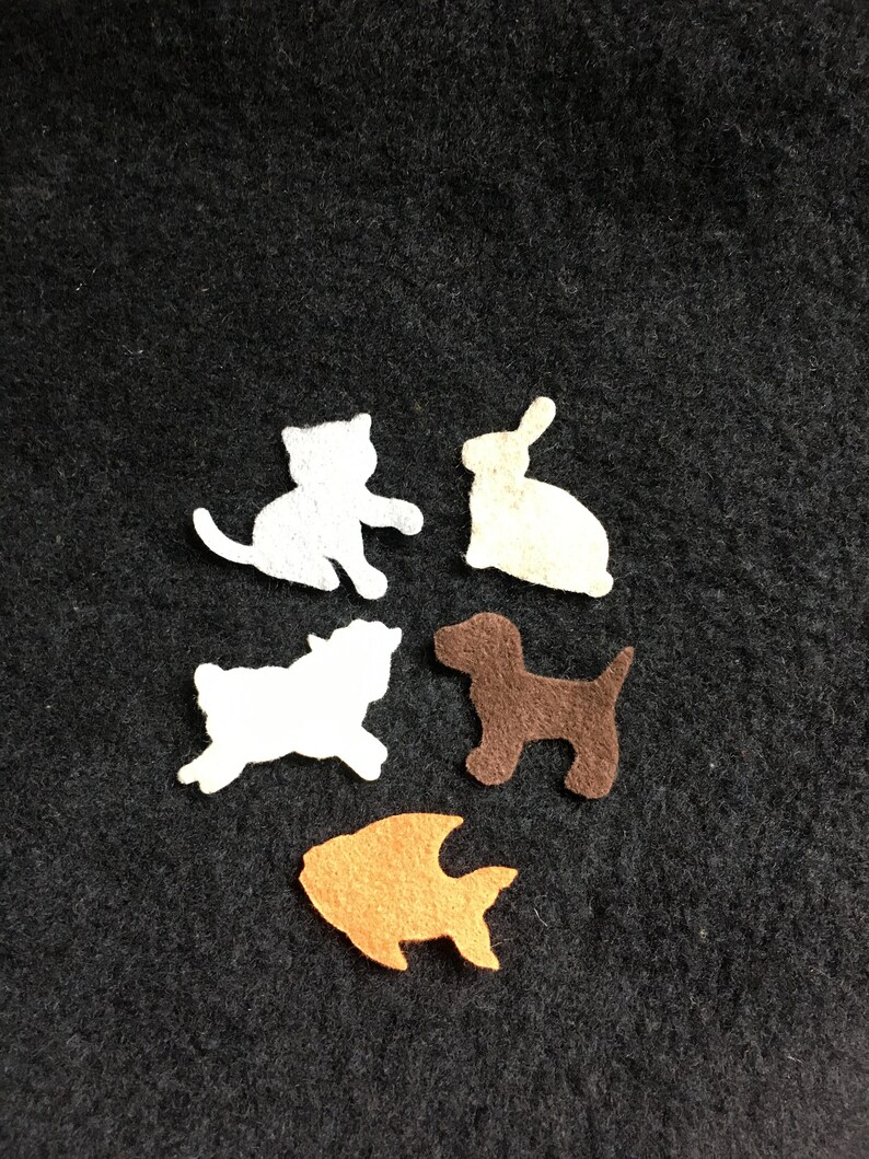 Pets-Mini Animal Felt Shapes-Party Favors-Fish Quiet Book Decorations-Bible Journaling-Planner-Embellishments-Iron On Applique-Felt Shapes