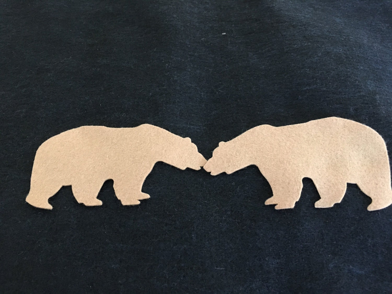 Wool Felt Bears-applique-penny Rug Primitive Stitching | Etsy