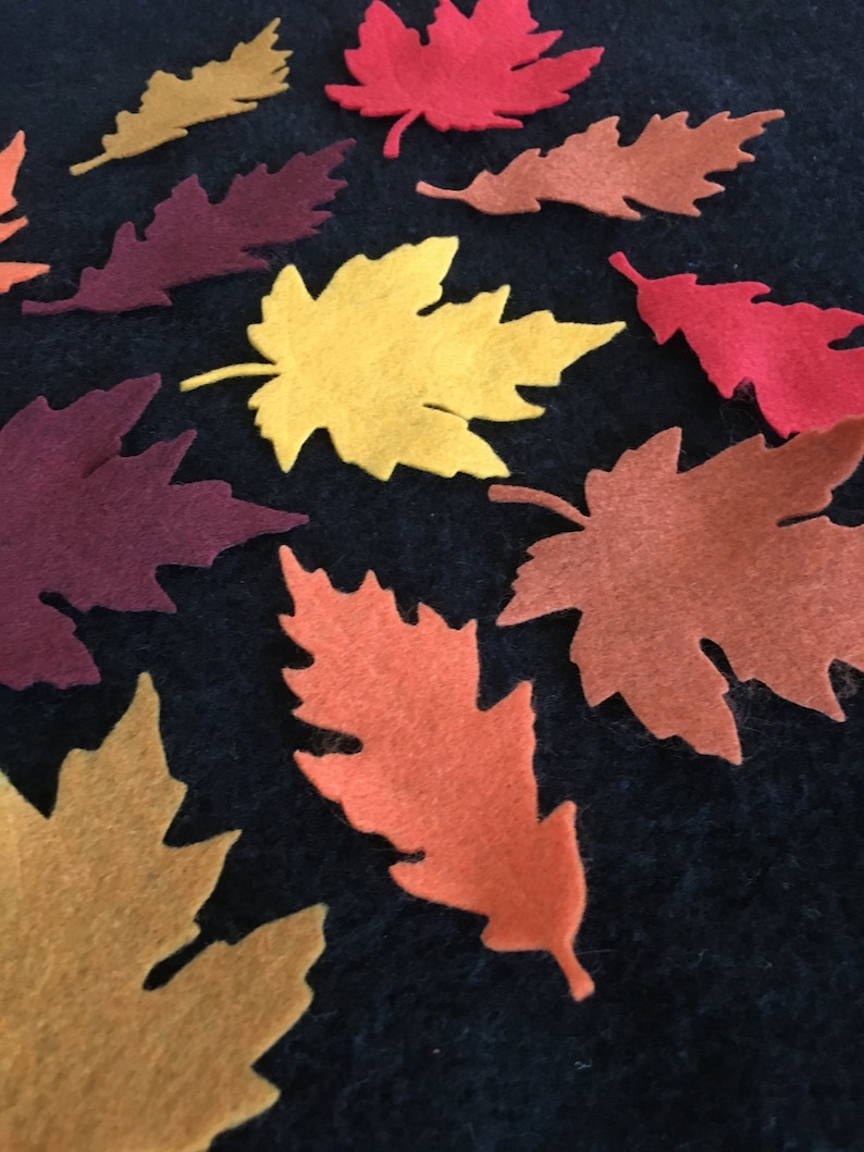 Autumn Leavesfelt Fall Leavesfelt Maple Leaffelt Oak Etsy