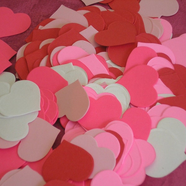 Pre-cut paper hearts-Choose your size heart- pink-white-red paper card-stock-paper hearts-Valentine Confetti-Wedding Decor-Valentine Crafts