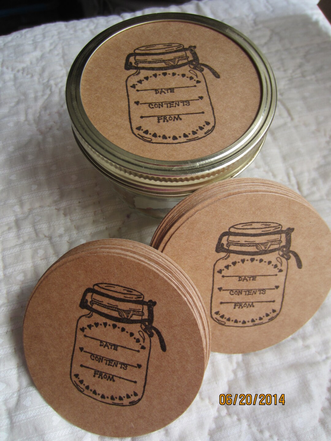 Wide Mouth Mason Jar Stickers-canning Jar Labels Circle Kraft - Etsy