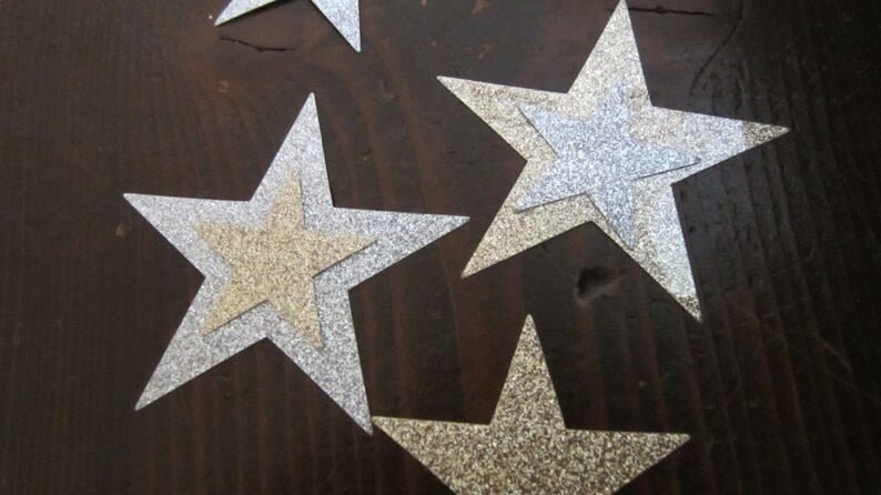 Glitter Stars-iron on Glitter Vinyl-stars Appliques-bible - Etsy