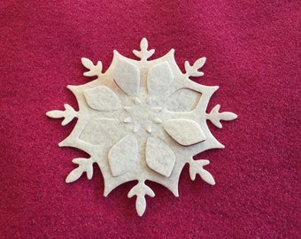 Stiffened Felt Snowflake #5- Winter Prom-Party Snowflakes- Felt Pieces-Frozen Inspired Snowflakes