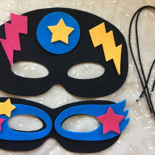 Felt Mask Kit-DIY Mask Kit-Kids Crafts-Party Decoration-Dress Up Play-Quiet Book-Halloween Mask-Super Hero-Make Own Super Hero Mask-Applique