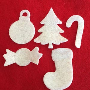 Christmas Set 2-Felt Shapes-Wax Dipping Felt Samples-Bible Journaling-Planner-Embellishments-Essential Oil Samples-Felt Shapes-Quiet Books image 1