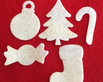 Christmas Set #2-Felt Shapes-Wax Dipping Felt Samples-Bible Journaling-Planner-Embellishments-Essential Oil Samples-Felt Shapes-Quiet Books