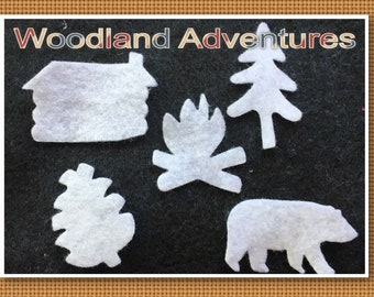 Woodland Adventures Theme Mini Felt Shapes -DIY Kits for Independent Consultants-Camping Felt Shapes-Bible Journal-Planner Embellishments