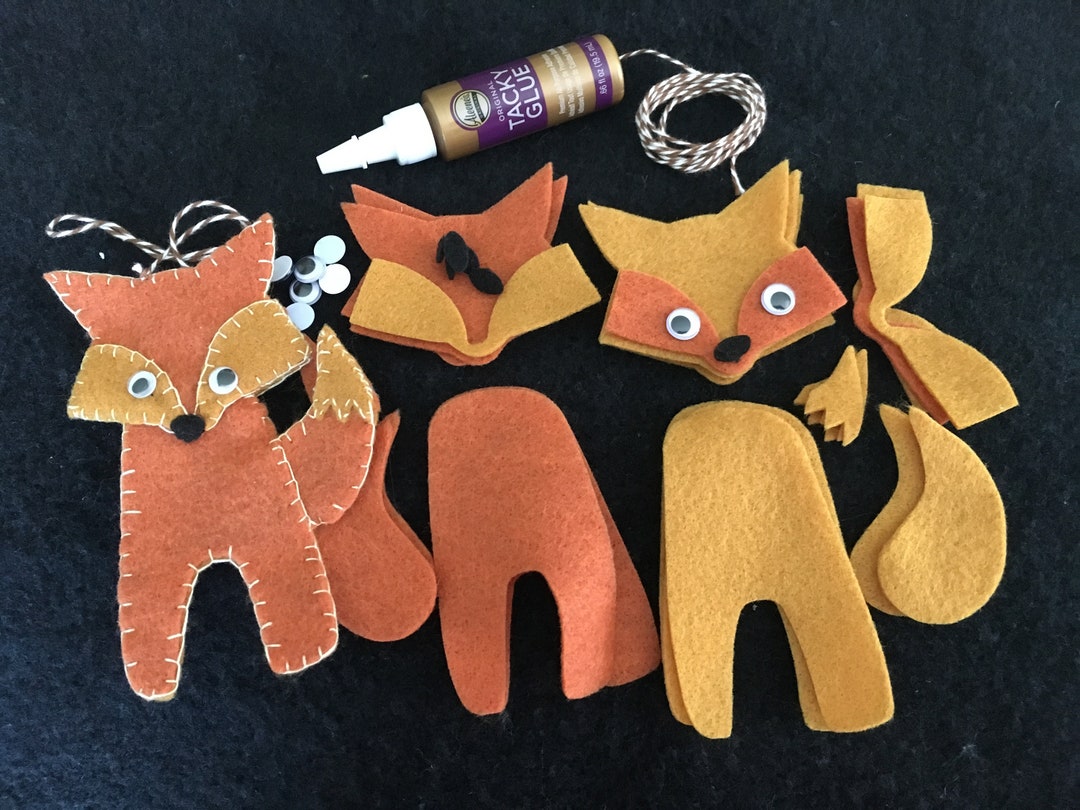 DIY Felt Fox Ornament Kitfelt Gift Tagfelt Fox Charmchristmas
