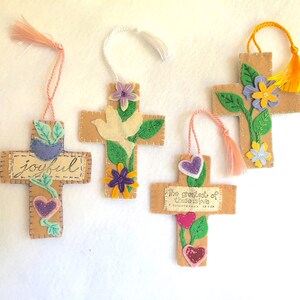 Felt Bookmark Crosses-Bible Journaling-Planner Accessory-Christian Women Gifts-Faith Inspired Gifts-Collage Art-Easter Gifts-Custom Bookmark image 6