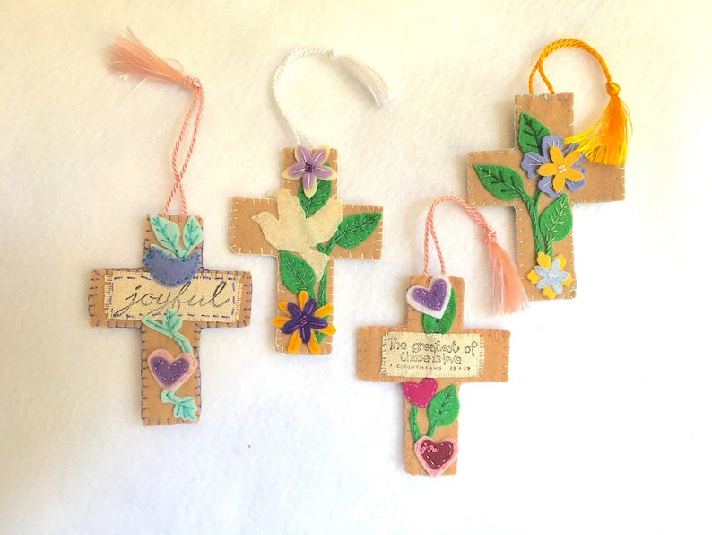 Felt Bookmark Crosses-Bible Journaling-Planner Accessory-Christian Women Gifts-Faith Inspired Gifts-Collage Art-Easter Gifts-Custom Bookmark image 6