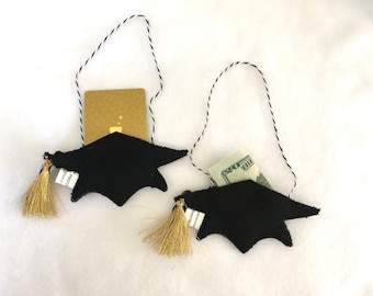 Felt Graduation Hat Ornament-Gift Card Holder-Heirloom Ornament-Handmade Gifts-Planner Accessories-Personalized Gift-Grad Hat Ornament