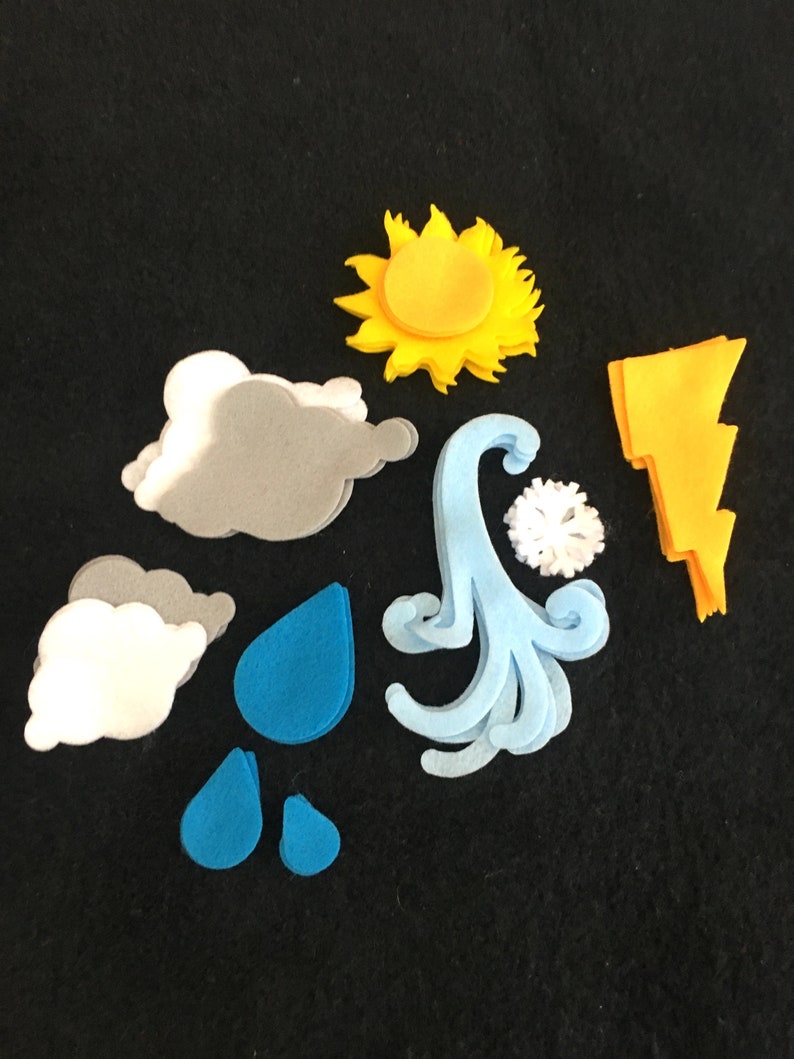 Felt Weather Shapes-diy Kits for Weather Study-weather - Etsy