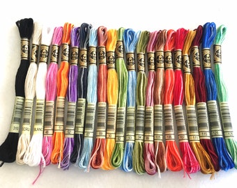 DMC Floss-6 Strand Embroidery Floss-Variegated Colors-You Choose Color-Felt Crafts-Embroidery-Cross Stitch-Black-White-Ecru-Variegated