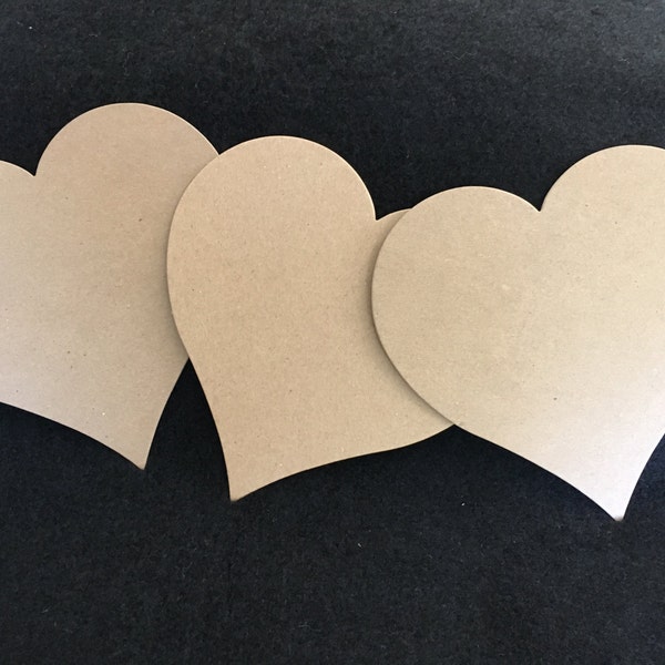XL Chipboard Heart Die Cuts-Heart Blanks-Unfinished-Decoration-Raw Chipboard Extra Large Heart Shape-Alterable Surface-Mixed Media Base