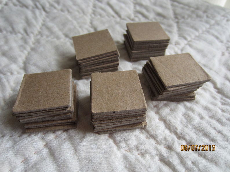 1-inch Chipboard Square Die Cuts-Square Blanks-Unfinished-Decoration-Raw Chipboard-Small Square-Game Pieces-Game Prototype-Blank Surface