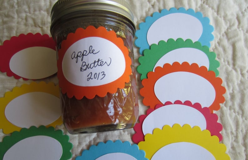 Oval Canning Jar Stickersmason Jar Labels Scallop Oval Etsy