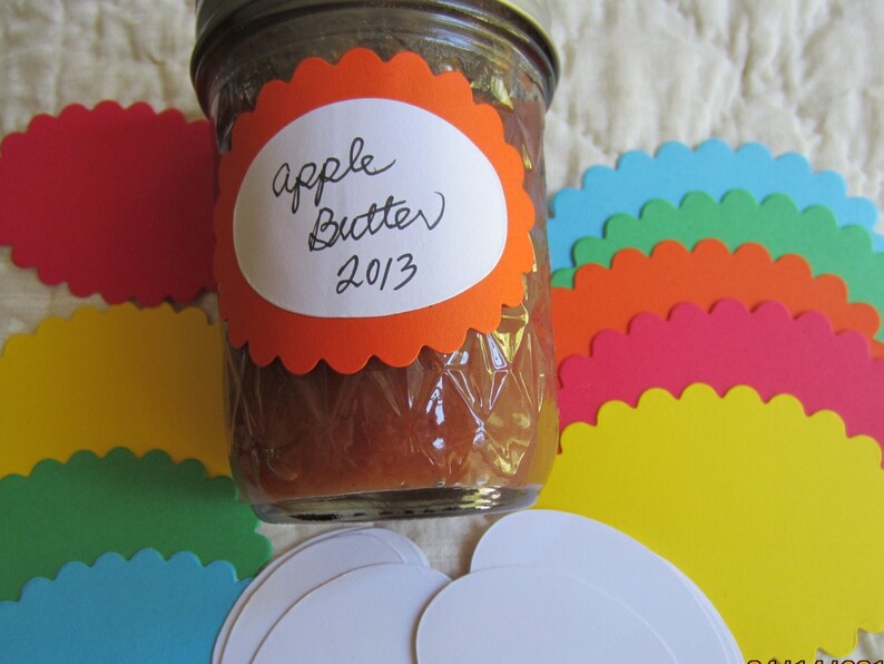 Oval Canning Jar Stickersmason Jar Labels Scallop Oval Etsy