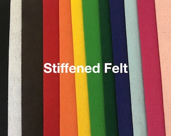 Stiffened Felt Sheets-9x12 Individual Felt Sheets-Choose Own Color-Bulk Felt-Crafting Felt-Made in USA-1.2mm Thick-Arts & Crafts Felt