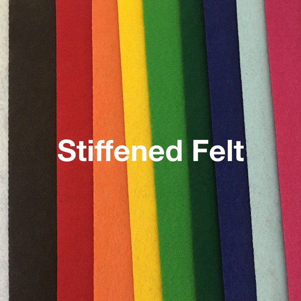 Stiffened Felt Sheets-9x12 Individual Felt Sheets-Choose Own Color-Bulk Felt-Crafting Felt-Made in USA-1.2mm Thick-Arts & Crafts Felt