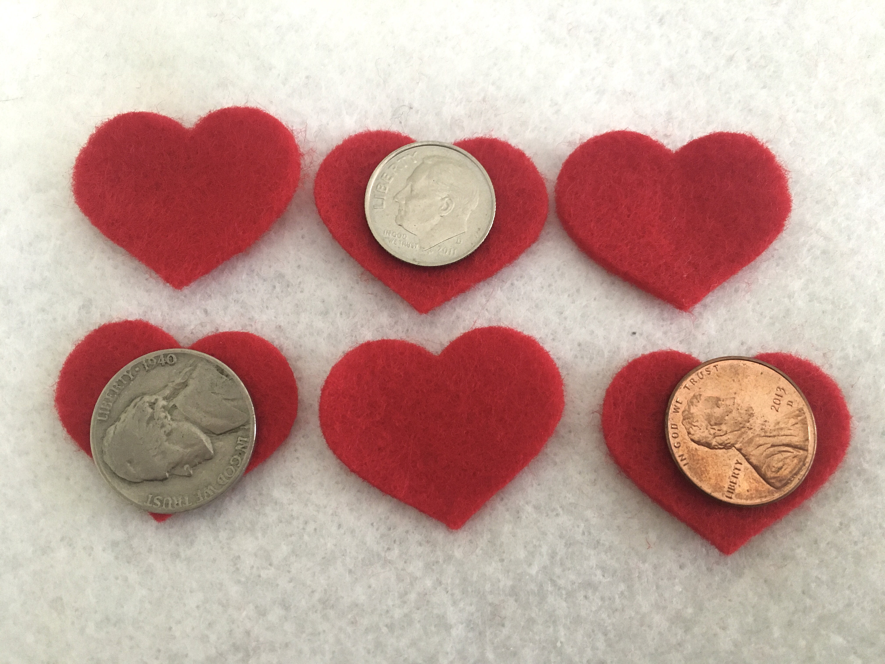 Small Felt Hearts-1-1/450 Mini Red Felt | Etsy