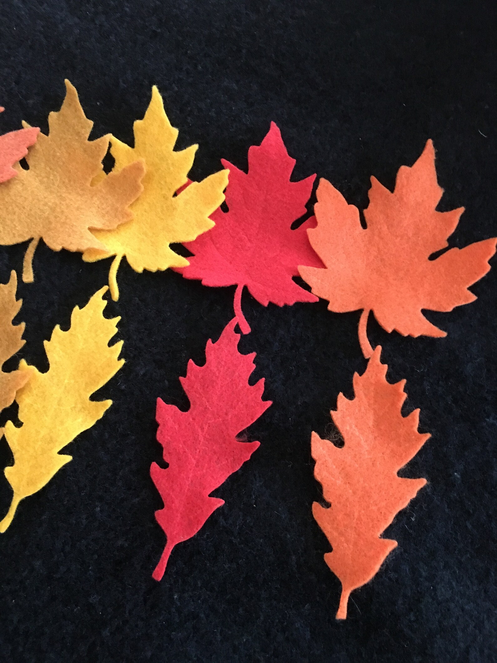 Autumn Leavesfelt Fall Leavesfelt Maple Leaffelt Oak Etsy