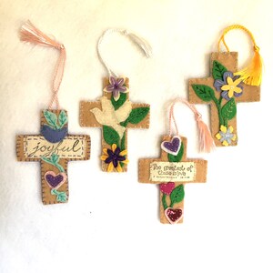 Felt Bookmark Crosses-Bible Journaling-Planner Accessory-Christian Women Gifts-Faith Inspired Gifts-Collage Art-Easter Gifts-Custom Bookmark image 9