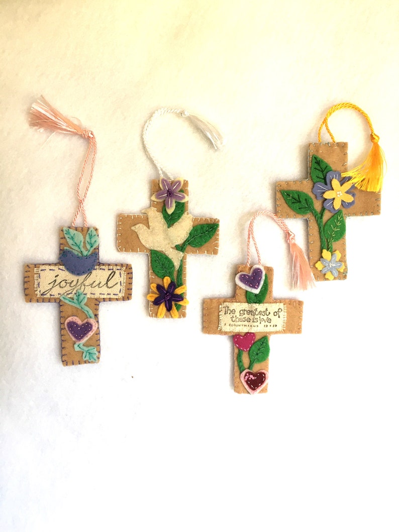 Felt Bookmark Crosses-Bible Journaling-Planner Accessory-Christian Women Gifts-Faith Inspired Gifts-Collage Art-Easter Gifts-Custom Bookmark image 9