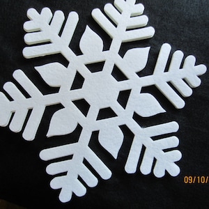 Extra Large Iron-On Felt Snowflakes #6- Quilting-Fabric Appliques-Decorations-Costume Embellishments-Snowflake Patch-Christmas -Winter Decor