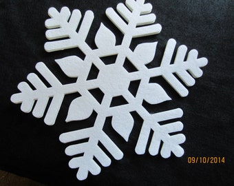 Extra Large Iron-On Felt Snowflakes #6- Quilting-Fabric Appliques-Decorations-Costume Embellishments-Snowflake Patch-Christmas -Winter Decor