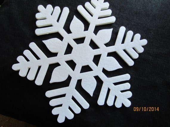 Extra Large Iron On Felt Snowflakes 6 Quilting Fabric Etsy