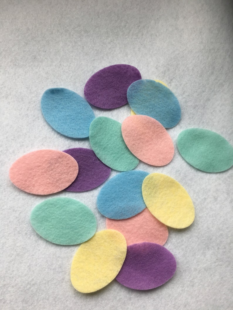 Felt Pastel Easter Egg Shapes Small Size 50 Die Cut Felt Eggs-DIY Crafts-Easter Pastel Colored Felt Egg Shapes-DIY Felt Spring Kit image 4