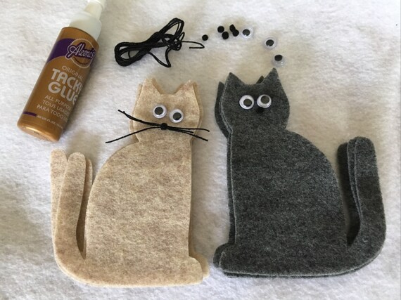 Felt Kitty Cat Shapes: DIY Craft Kit - Ornaments, Quiet Books