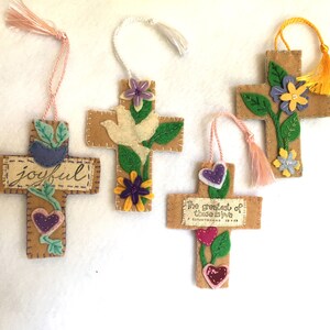 Felt Bookmark Crosses-Bible Journaling-Planner Accessory-Christian Women Gifts-Faith Inspired Gifts-Collage Art-Easter Gifts-Custom Bookmark image 10