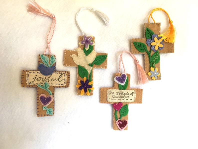 Felt Bookmark Crosses-Bible Journaling-Planner Accessory-Christian Women Gifts-Faith Inspired Gifts-Collage Art-Easter Gifts-Custom Bookmark image 10