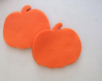 Orange Felt Pumpkins: Fall Craft Shapes, DIY Garland (12 Pieces)