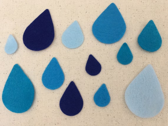 Teardrop Shapes-raindrops Felt Shapes-diy Felt Kits-seeds-72 Piece