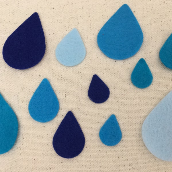 Teardrop Shapes-Raindrops Felt Shapes-DIY Felt Kits-Seeds-72 Piece Die Cut Felt Drops-Planners-Bible Journaling-Quiet Books-Quilt Appliques