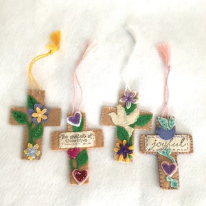 Felt Bookmark Crosses-Bible Journaling-Planner Accessory-Christian Women Gifts-Faith Inspired Gifts-Collage Art-Easter Gifts-Custom Bookmark image 2
