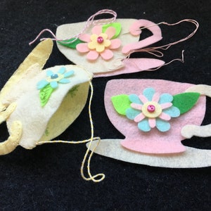 DIY Felt Tea Cup Ornament Kit-Gift Card Holder-Holiday Crafts-&quot;Make It&quot;-Teacup-Handmade Holiday Gifts-Planner Accessories-Personalized Gift