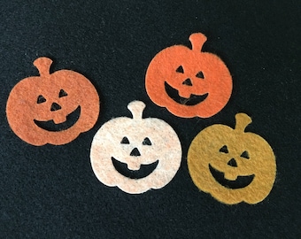 Halloween Jack-O-Lantern Felt Shapes-Halloween Decorations-Bible Journaling-Planner-Card Making Embellishments-Iron On Applique-Quiet Books