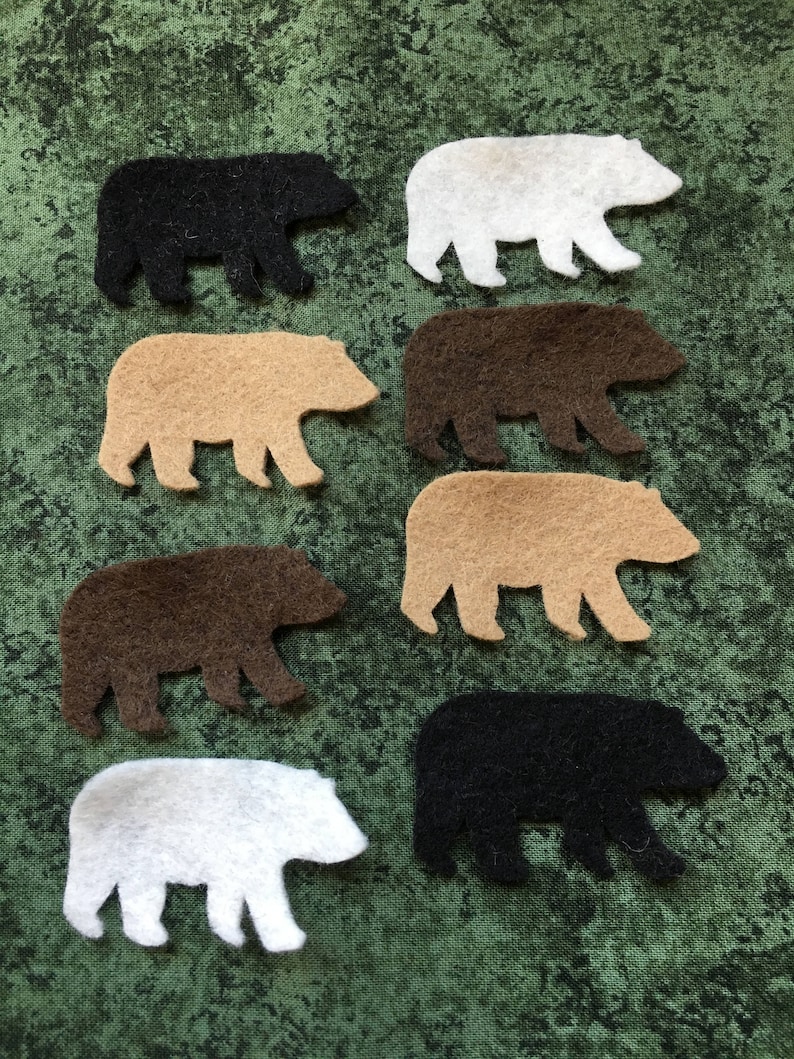 Wool Felt Tiny Bears-applique-penny Rug- Primitive Stitching Quilting ...