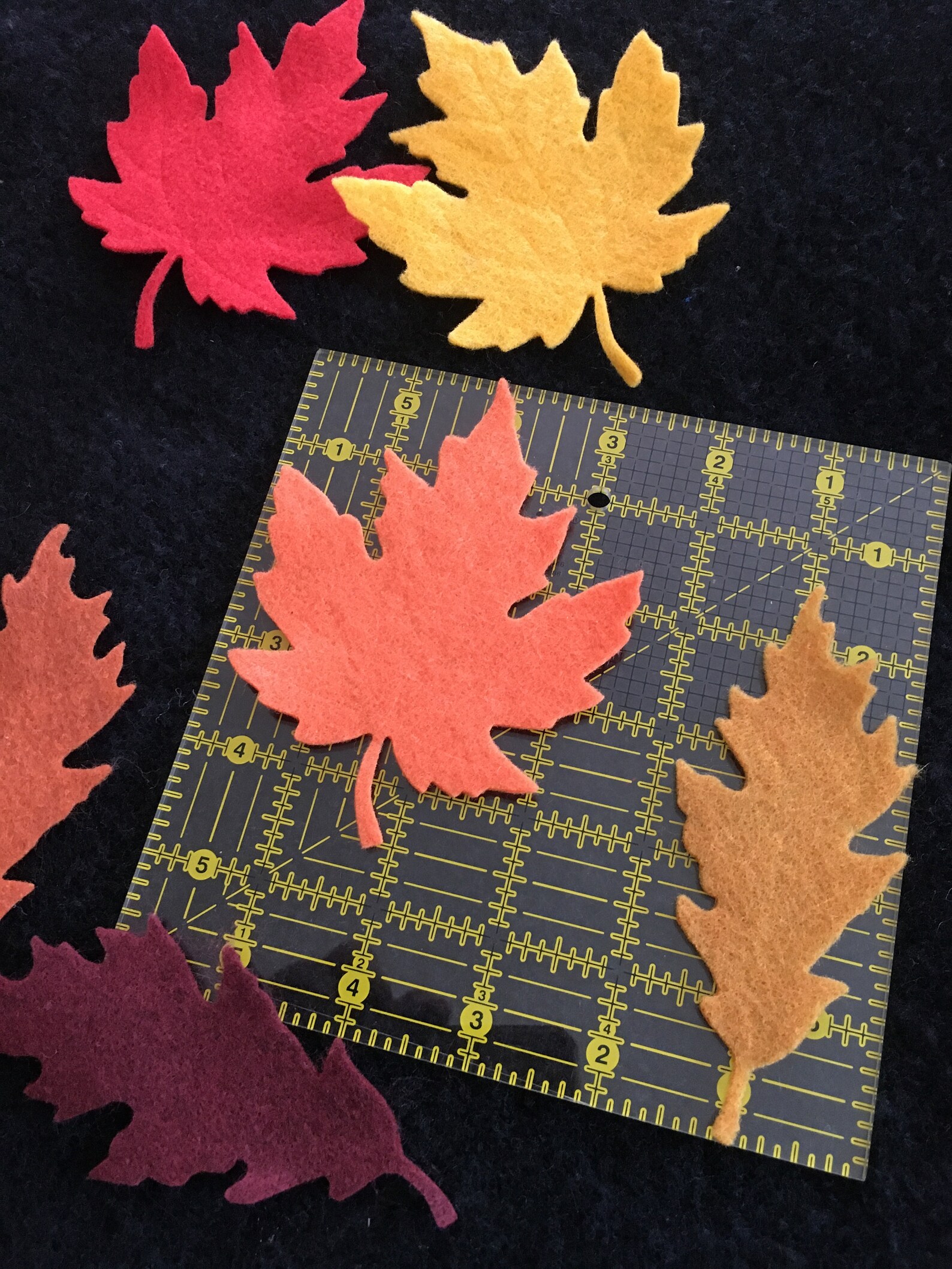 Autumn Leavesfelt Fall Leavesfelt Maple Leaffelt Oak Etsy