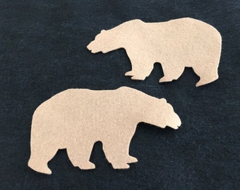 Wool Felt Bears-Applique-Penny Rug- Primitive Stitching Quilting Embellishments-Needle Felt-Wool-DIY Crafts-Illustrated Art Faith Tag