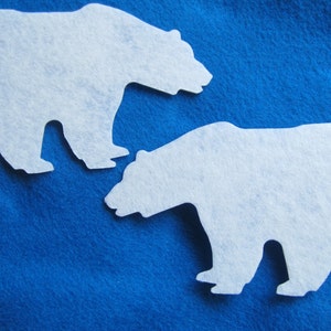 Stiffened Felt Polar Bear-Winter Decorations-Party Shapes-Felt Polar Bear Tags-Planner Accessories-Bible Journaling-Kids Crafts-Ornaments