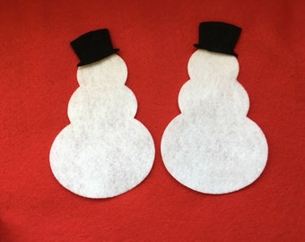 Felt Snowmen-DIY Ornaments-Felt Snowmen Die Cuts-Snowmen with Top Hat-Cut Outs-Felt Pieces-Quiet Books-Kid Crafts-DIY Holiday Garland Decor