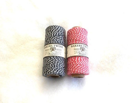 Bakers Twine-hemp Twine-black and Red-cording-gift Wrap-diy Crafts