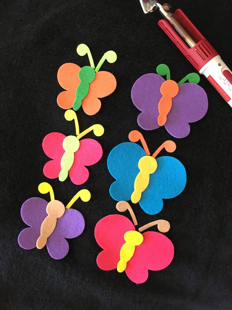 Butterflydiy Kitsrainbow Colors Butterfliesfelt Die Cut Etsy