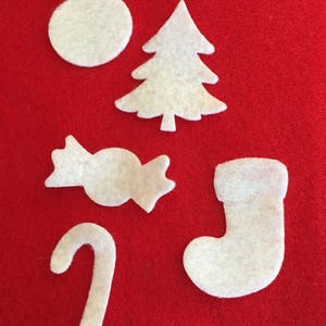 Christmas Set 2-Felt Shapes-Wax Dipping Felt Samples-Bible Journaling-Planner-Embellishments-Essential Oil Samples-Felt Shapes-Quiet Books image 3