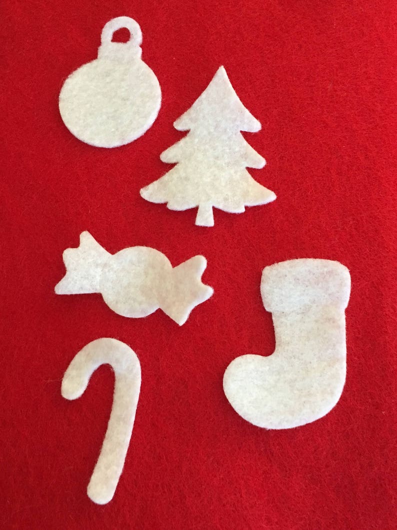 Christmas Set 2-Felt Shapes-Wax Dipping Felt Samples-Bible Journaling-Planner-Embellishments-Essential Oil Samples-Felt Shapes-Quiet Books image 3